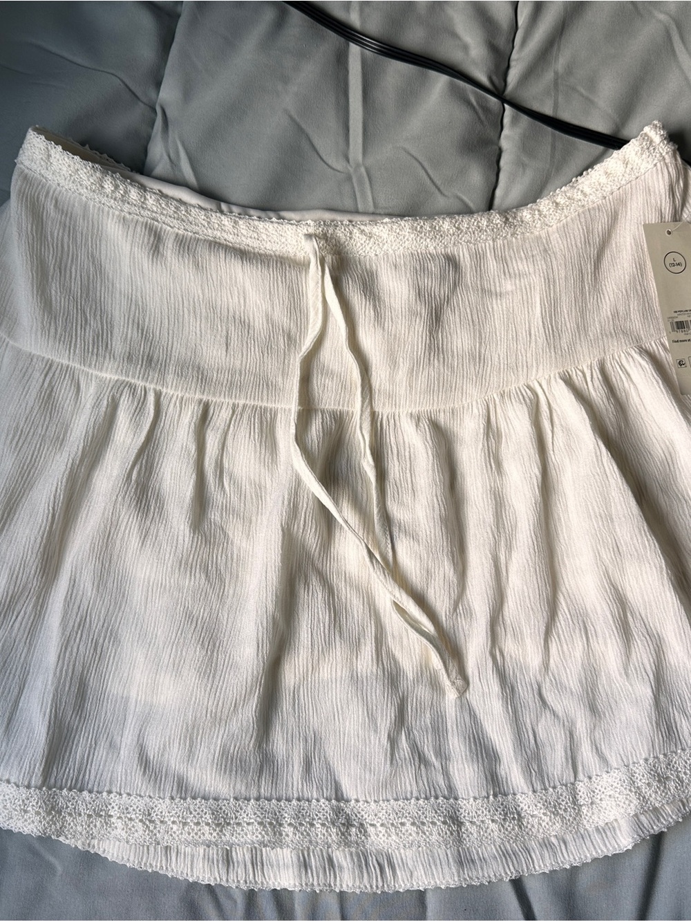 White Boho Tiered Peasant Skirt